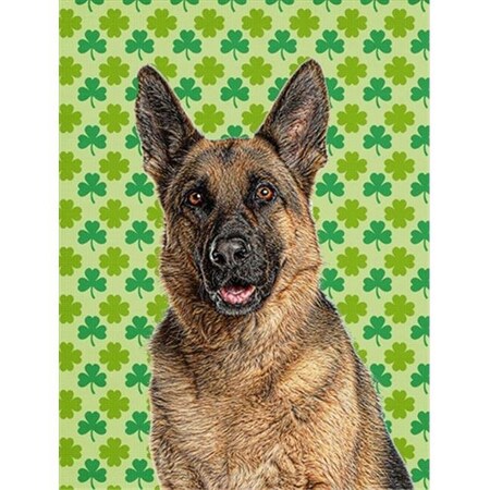 Carolines Treasures Carolines Treasures KJ1201CHF St. Patricks Day Shamrock German Shepherd Flag Canvas House Size KJ1201CHF